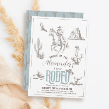 Första Rodeo Cowboy Western Blue 1st Birthday