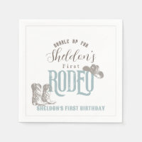 Första Rodeo Cowboy Western Blue 1st Birthday