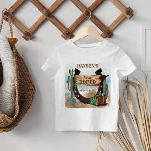 Första Rodeo Cowboy Western Boy 1st Birthday Party T Shirt