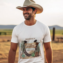 Första Rodeo Cowboy Western Boy 1st Birthday Party T Shirt