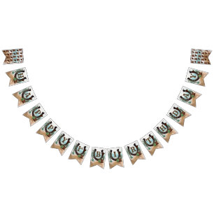 Första Rodeo Cowboy Western Boy 1st Birthday Party Vimplar