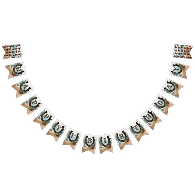 Första Rodeo Cowboy Western Boy 1st Birthday Party Vimplar (Alla)