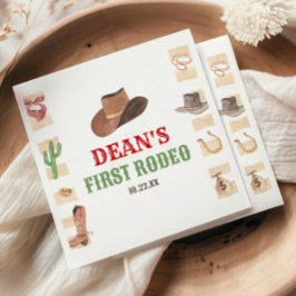 Första Rodeo Cowboyen 1:a första Födelsedagsfesten Pappersservett