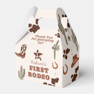 Första rodeo Cowboyens Vilda western födelsedagsfe Presentaskar