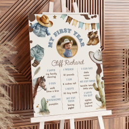 Första Rodeo cowboyneutralt fotomilsten Poster