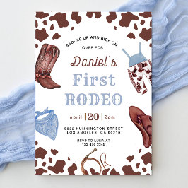 Första Rodeo CowboyVilden Western första födelseda Inbjudningar