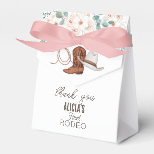 Första Rodeo Cowgirl Western Blommigt 1:a födelsed Presentaskar
