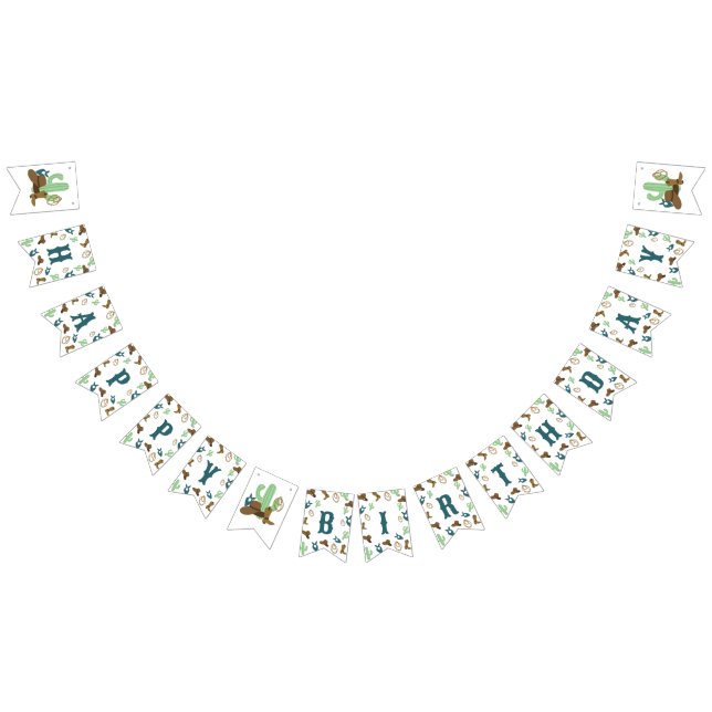 Första rodeo-födelsedag 1:a CowboyWesterna Vimplar (Alla)