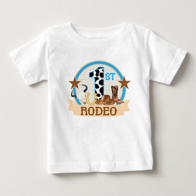Första Rodeo-födelsedagen T Shirt (Framsida)