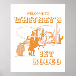 Första rodeo, första rodeo-födelsedagen, Cowgirl B Poster