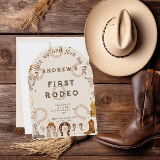 Första Rodeo Hästsko Mönster Land Inbjudningar
