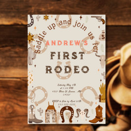 Första Rodeo Hästsko Mönster Land Inbjudningar