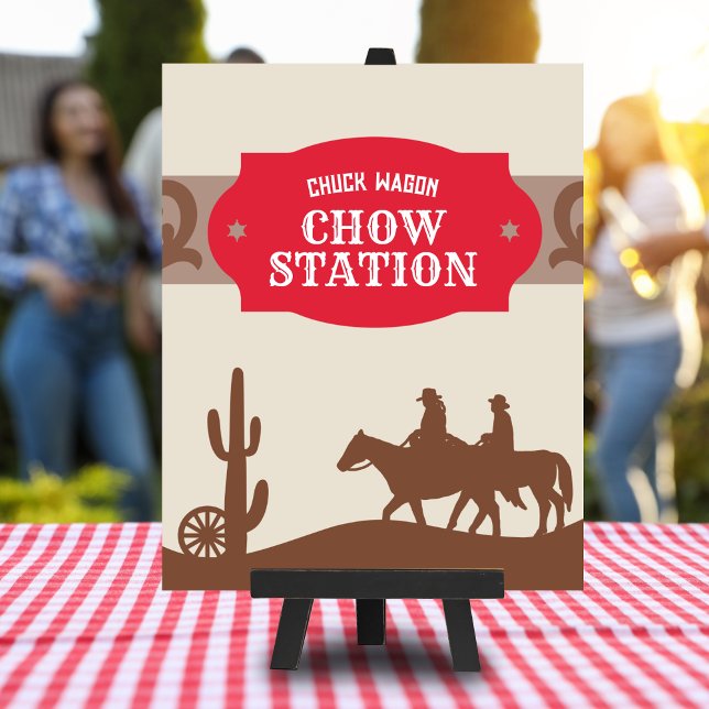 Första Rodeo Red "Chuck wagon chow station"-skylt Poster (Skapare uppladdad)