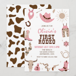 Första Rodeo Rosa Western 1-årsfest Inbjudningar