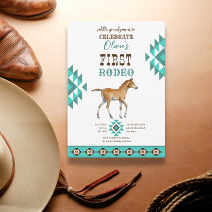 Första rodeo southwest turquise land-hästen inbjudningar