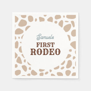 Första Rodeo Vilda western Beige Boy Första födels Pappersservett