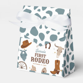 Första Rodeo Vilda western Boy First Birthday Blue Presentaskar