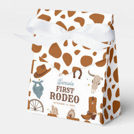 Första Rodeo Vilda western Boy First Birthday Brow Presentaskar