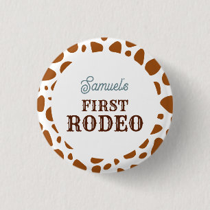 Första Rodeo Vilda western Brown Boy Första födels Knapp