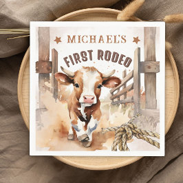 Första RODEO | Vilda western Bull Cowboy 1:a födel Pappersservett