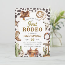 Första Rodeo Vilda western Cowboydagen Birthday