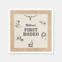 Första Rodeo Vintage Neutral Cowboy 1-årsdag
