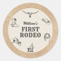 Första Rodeo Vintage Neutralt Cowboy 1:a födelseda