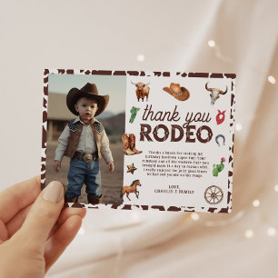 Första rodeo Western 1:a födelsedagsfoto Tack Kort