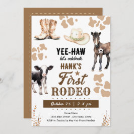 Första Rodeo Western Birthday Inbjudningar