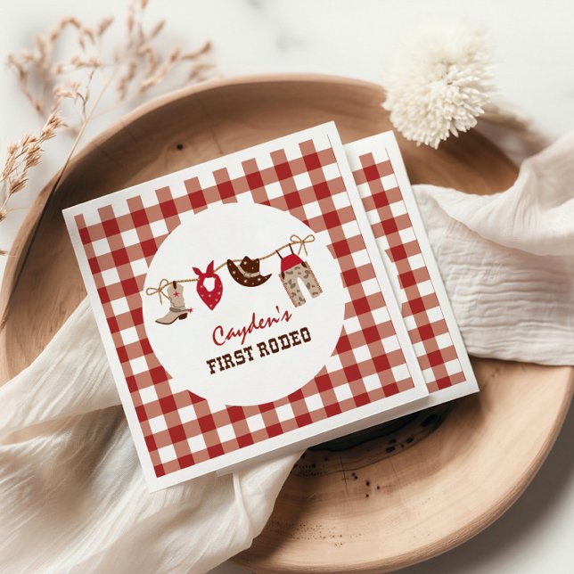 Första Rodeo Western Cowboy 1:a födelsedagen Pappersservett (Skapare uppladdad)