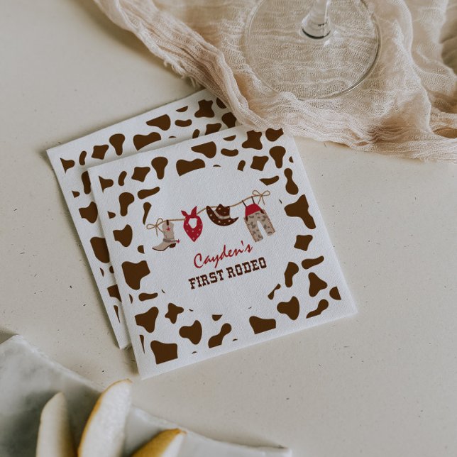 Första Rodeo Western Cowboy 1:a födelsedagen Pappersservett (Skapare uppladdad)