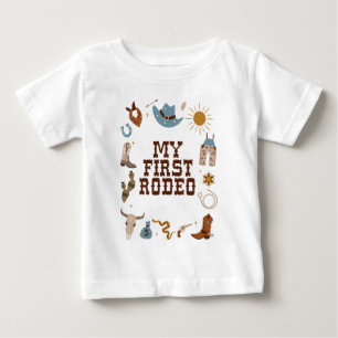 Första Rodeo Western Cowboy 1:a födelsedagen T Shirt