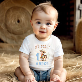 Första Rodeo Western Cowboy 1:a födelsedagen T Shirt