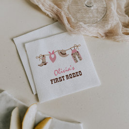 Första Rodeo Western Cowboy 1:a födelsedagslöjor Pappersservett