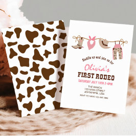 Första Rodeo Western Cowboy-födelsedagen Inbjudningar