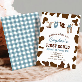 Första Rodeo Western Cowboy-födelsedagen Inbjudningar