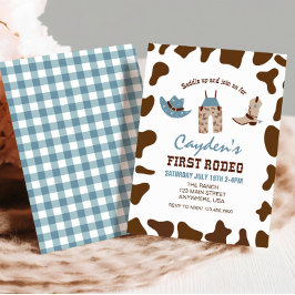 Första Rodeo Western Cowboy-födelsedagen Inbjudningar