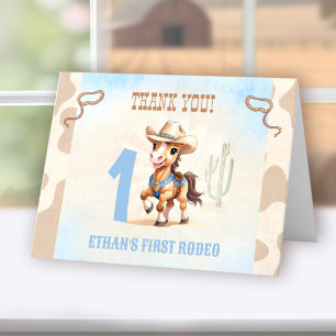 Första Rodeo Western Cowboy Horse Birthday Boy Tack Kort