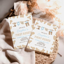 Första Rodeo Western Cowboy Pastel 1:a födelsedage