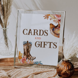 Första Rodeo Western Girl Cards and Gifts Sign Poster