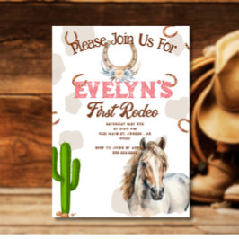 Första Rodeo Western Hästsko Mönster Tack Kort