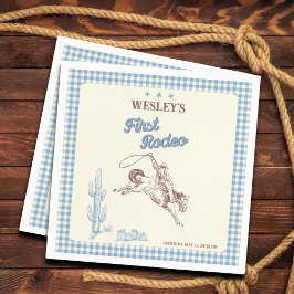 Första Rodeo Western Pojke 1-års Födelsedag Papper Pappersservett