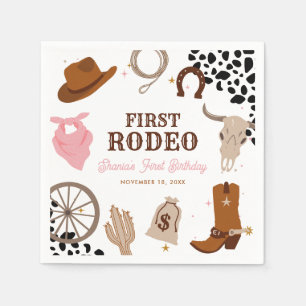 Första rodeo Western Vilda western Girl First Birt Pappersservett