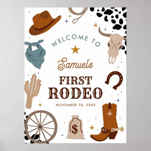 Första rodeo Westerna pojken, första födelsedag Poster (Framsidan)