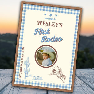 Första Rodeo Wild West 1:a födelsedags välkomstaff Poster