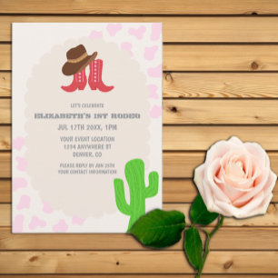 Första Rodeodamen 1-årsdag Inbjudningar