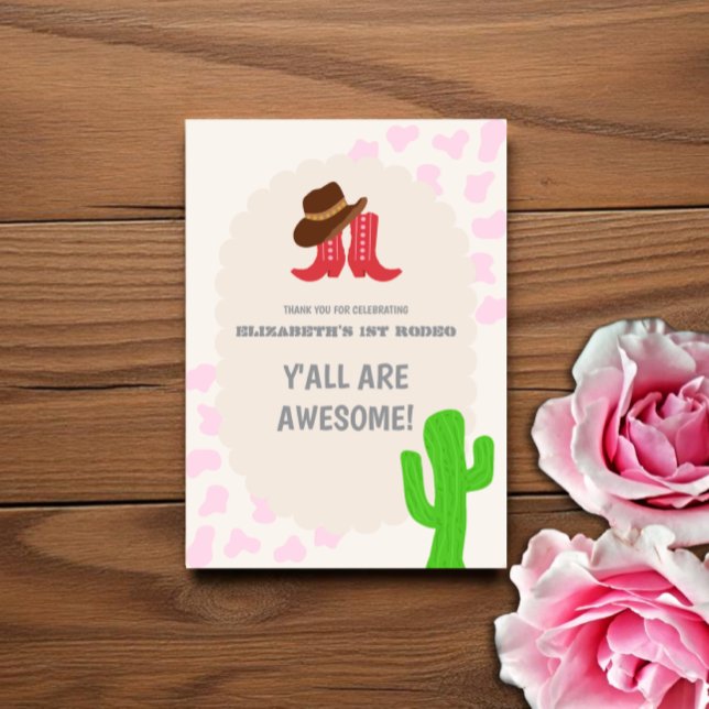 Första Rodeodrottning 1-årsdag Tack Kort (Skapare uppladdad)