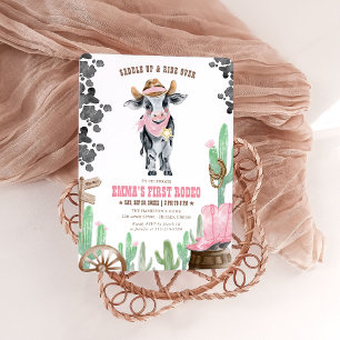 Första Rodeon 1-årsdag Liten Cowgirl Inbjudningar