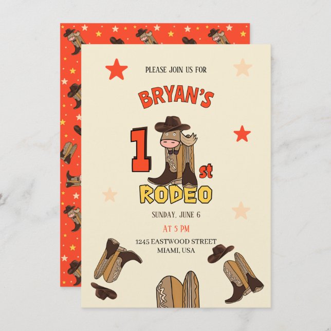 Första Rodeon Inbjudningar (Fram/baksida)