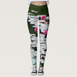 Första Rosa Waterlilies Leggings